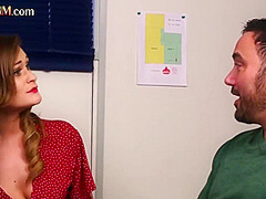 CFNM femdoms suck dick in waiting room group till cumshot