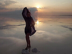 Erotic Dance On Salt Crust Of Salt Lake Elton