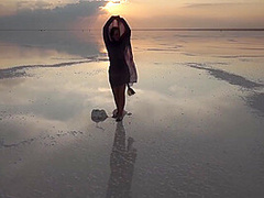 Erotic Dance On Salt Crust Of Salt Lake Elton