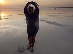 Erotic Dance On Salt Crust Of Salt Lake Elton