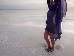 Erotic Dance On Salt Crust Of Salt Lake Elton