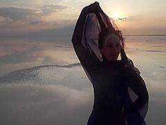 Erotic Dance On Salt Crust Of Salt Lake Elton