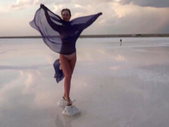 Erotic Dance On Salt Crust Of Salt Lake Elton