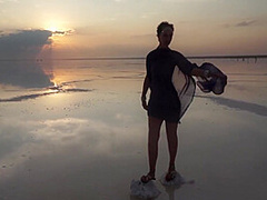 Erotic Dance On Salt Crust Of Salt Lake Elton