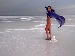 Erotic Dance On Salt Crust Of Salt Lake Elton