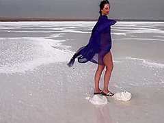 Erotic Dance On Salt Crust Of Salt Lake Elton