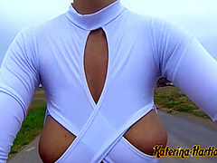 Go With Me On The Bike View On My Naked Bouncing Boobs And Fast Masturbate In Forest And Back 5 Min