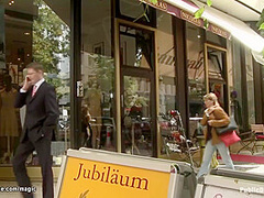 European Blond Bound In Shop Window
