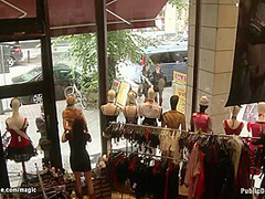 European Blond Bound In Shop Window