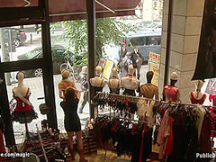 European Blond Bound In Shop Window