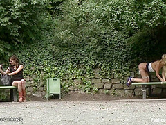 European Blond Bound In Shop Window