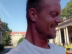 POV public fucked German bomb enjoys outdoor amateur sex