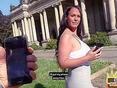 POV public fucked German bomb enjoys outdoor amateur sex