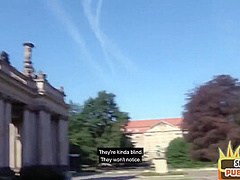 POV public fucked German bomb enjoys outdoor amateur sex