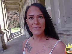 POV public fucked German bomb enjoys outdoor amateur sex