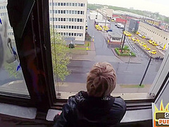 Tattooed German lady POV fucked by sex date on public place