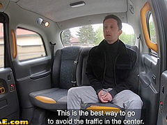 Slutty cab driver seduces customer