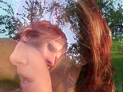 Mature Redhead Woman Gets Her Ass And Pussy Deep Pounded Outdoor By Young Guy