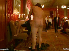 Man Fucks And Cums Slaves At Party