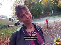 Real Pulled Granny Gives Outdoor Head