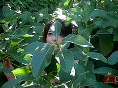 Phoebe is outside getting naked for a photo shoot