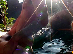 Group Of Japanese Babes Get Banged Outside In The Water By More Guys