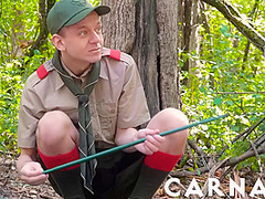 ScoutBoys DILF Scoutmaster binds twink Ian Levine and screws his ass