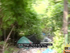 Public Germany babe 3some fucked outdoor on sex date