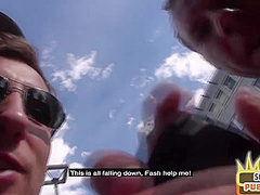 Public Germany babe 3some fucked outdoor on sex date