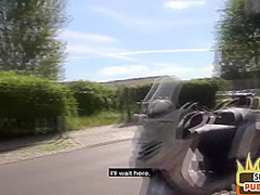 Public Germany babe 3some fucked outdoor on sex date