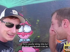 Public Germany babe 3some fucked outdoor on sex date
