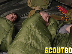 ScoutBoys Scoutmaster Rick Fantana barebacks virgin Scouts in tent