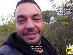 Public POV babe fucked outdoor by sex date after BJ in car