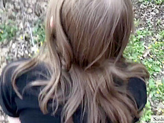 Sasha Honey - Public Sex In The Forest-oral Creampie