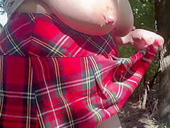 Horny Wife Masturbates Outdoors Waiting For A Stranger To Fuck Her Pussy - Milky Mari