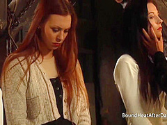 Lesbian Slave With Tied Up Hands And Big Natural Boobs Presented To Madame