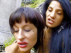 Outdoor Threesome With 2 Hot Latin Girls