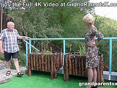 Old Fat Fucker finds Hot Pussy to Bust his Nuts by GrandParentsX