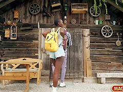 Erotic Black Babe Fucking Outdoors
