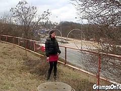 Teen 18+ Doggystyled By Gramps In Public Fuck