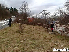 Teen 18+ Doggystyled By Gramps In Public Fuck