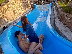 Stepsister Gets Stuck On The Slide, I Offer Her Help In Exchange For Fucking Her