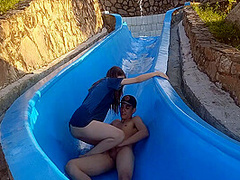Stepsister Gets Stuck On The Slide, I Offer Her Help In Exchange For Fucking Her