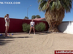 Sex In The Pool Following A Lost Game Of Strip Volleyball With A Hot Girl Couple