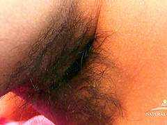 Rhys Adams Fingers Play Across Her Hairy Pussy