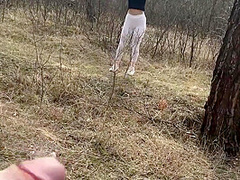 Russian Young Chick Exposed Her Pussy For Fucking Outdoors With Skin Lovers