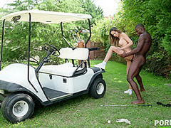 Hole in 1: Gold Coach Uses his Big Black Driver to Make Francys Belle Squirt Hard GP2019 - PornWorld