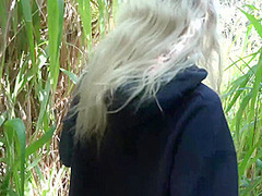 Blonde Cutie Getting Her Tight Pussy Fucked In The Forest