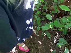 Blonde Cutie Getting Her Tight Pussy Fucked In The Forest