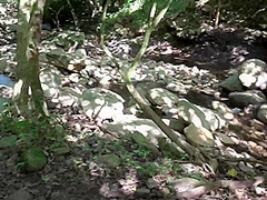 Blonde Cutie Getting Her Tight Pussy Fucked In The Forest